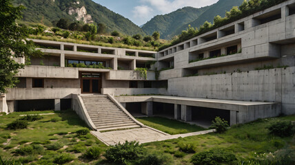 Fototapeta premium Futuristic Concrete Monastery