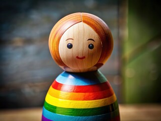 Rainbow Pride Wooden Doll - LGBT Rights Documentary Photography