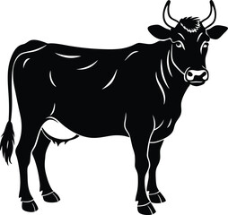black and white cow