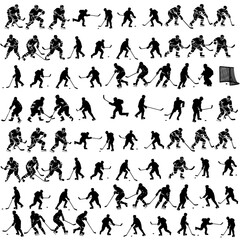 Vector set of Basketball players silhouettes, Basketball silhouettes