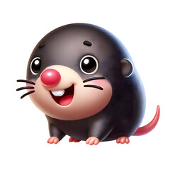 cute Mole 3d character illustration isolated on transparent background