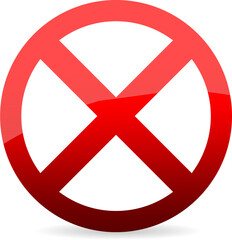 Cross Mark Icon, grunge x, no...