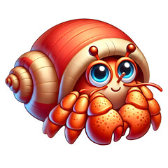 Hermit Crab  illustration design isolated on transparent background