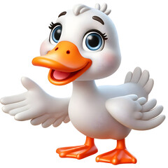 illustration of a cute Goose 3d style isolated on transparent background