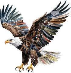bald eagle in flight isolated