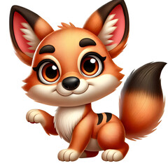 Jackal 3d character illustration isolated on transparent background