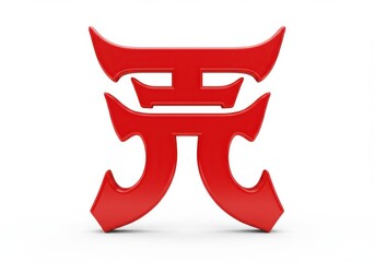 Red chinese symbol isolated on transparent background