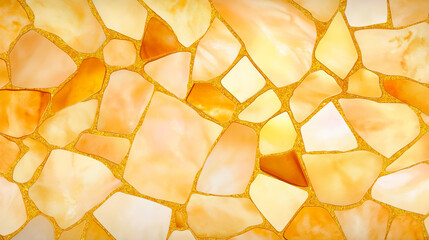 Golden marble mosaic tiles creating luxurious and elegant surface