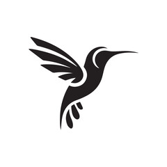 Fototapeta premium Elegant Hummingbird Silhouette Logo Design - Perfect for Crafts, Decor, and Apparel