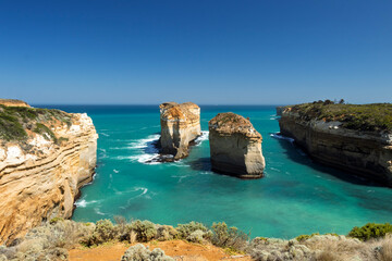 Loch Ard Gorge Limestone Formations on the Great Ocean Road, Port Campbell National Park, Victoria,...