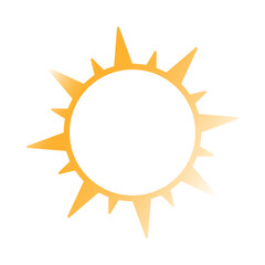 Summer sunshine icon. Hot temperature. Simply sun illustration. Vector