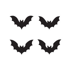 Fototapeta premium Flying Bat Icons in Multiple Wing Positions for Halloween
