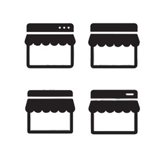 Silhouette Icons of Online Storefronts and E-Commerce Windows