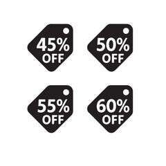 Promotional Label Icons with 45 to 60 Percent Discounts