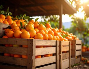 Locally grown citrus fruits, like oranges and grapefruits, are piled high, showcasing the fresh agricultural bounty.