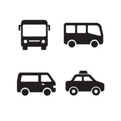 Local Transport Icons: Bus and Taxi