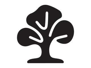 Obraz premium Stylized Black Silhouette of a Tree