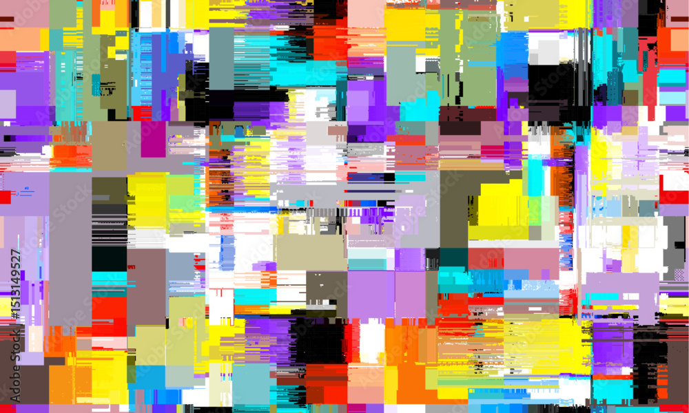 Poster Abstract vivid background with interlaced digital Distorted Motion glitch effect. Futuristic cyberpunk design. Retro futurism, webpunk, rave 80s 90s aesthetic
