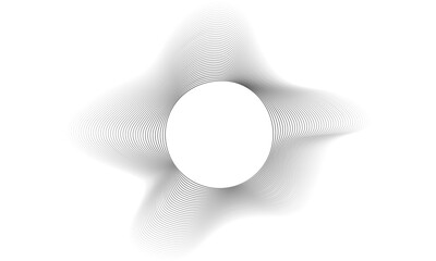 Circles lines wavy. Geometric technology round shape. Overlay transparent vector background