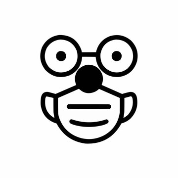 Minimal clown nose with mask &mdash; self-deprecating meme reference.