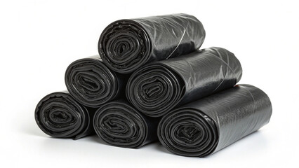 Isolated stack of black and white chocolate candies on a white background