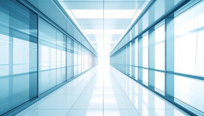 Obraz premium Abstract futuristic glass corridor interior architecture.