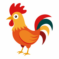 rooster isolated on white