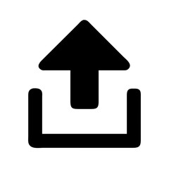 Black Upload Icon &ndash; Bold Arrow Symbol for File Transfer or Cloud Upload

