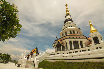 The pagoda in a temple in Thailand