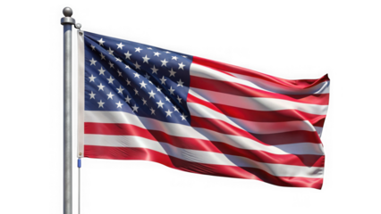 American flag waving in the wind on a clear day patriotism and independence symbol