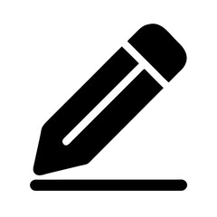 Outline Pencil Edit Icon – Black Vector for Writing, Composing, and UI Input Actions

