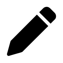 Edit Icon – Black Pencil Vector Symbol for Writing, Composing, and UI Content Editing


