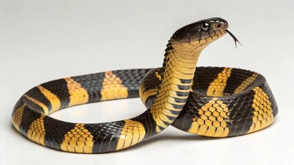 Fototapeta premium Eastern Tiger Snake on studio background