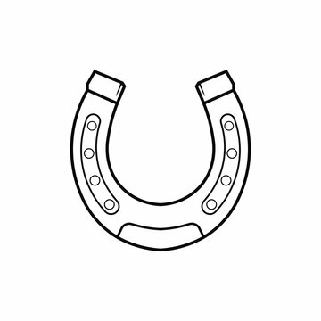 recommend clip art: Horseshoe icon shape good luck charm symbol isolated template