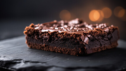 Freshly baked premium brownie with rich chocolatey crumb. Food photography crafted for baking tutorials and cake blogs.