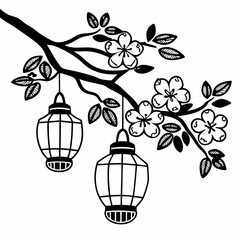 vector illustration of an old lantern