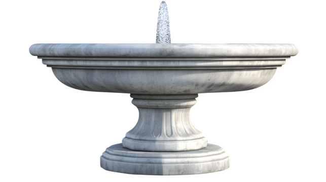 A detailed depiction of a public drinking fountain (pedestal type), isolated on Transparent background.