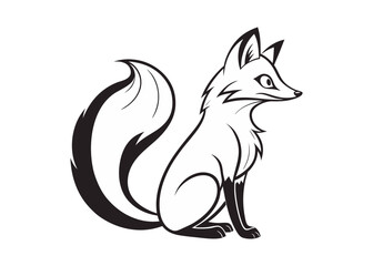 Fox cartoon silhouette symbol logo. Vector illustration