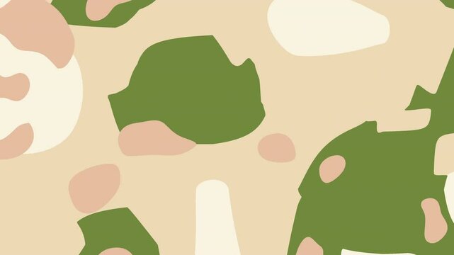 Abstract Camo Green Beige and Pink Organic Shapes with Soft Flowing Patterns, Perfect for Fashion Textiles, Outdoor Gear Branding, Interior Decor, and Contemporary Creative Graphic Design