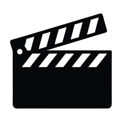 Film Clapperboard Silhouette Vector, Movie Clapboard Silhouette Design  
