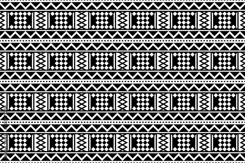 Poster abstract geometric pattern in black and white squares and triangle shape, abstract seamless in a mon