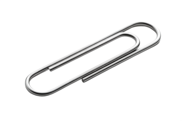 Close-up of a Shiny Metal Paperclip Office Supply, Stationery