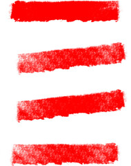 Watercolor red brayer stripe roller brush streak texture with transparent background