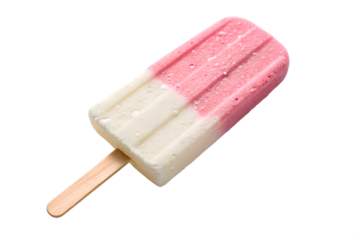 Refreshing Two-Tone Strawberry and Vanilla Popsicle