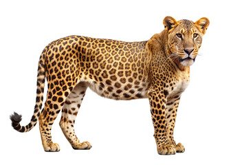 Naklejka premium leopard on a white background isolated