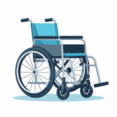 Fototapeta premium A vibrant illustration depicts a blue and gray wheelchair