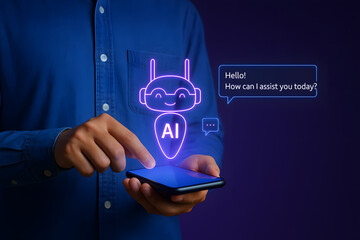 AI Chatbot Displayed on Smartphone Representing Futuristic Digital Interaction and Mobile Artificial Intelligence