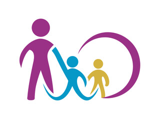 Fototapeta premium Simple black and white illustration of a mother holding a baby, perfect for Mother's Day designs. 