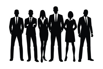 Businessman Reading Resume Silhouette Vector