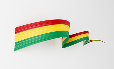 3d Flag Of Guinea 3d Wavy Shiny Guinea Ribbon Flag Isolated On White Background 3d Illustration